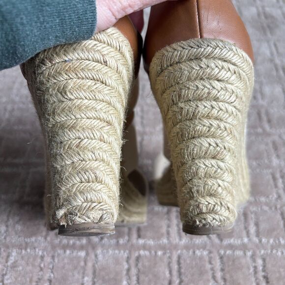 Steve Madden Wedge Platform Sandal Espadrille Women 8.5 Beige Strappy Y2K Summer - Picture 11 of 11